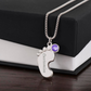 Personalized Baby Feet Necklace With Birthstone, Engraved Handmade Jewelry, Custom Name Pendant, Keepsake Necklace for mothers, Gift for her