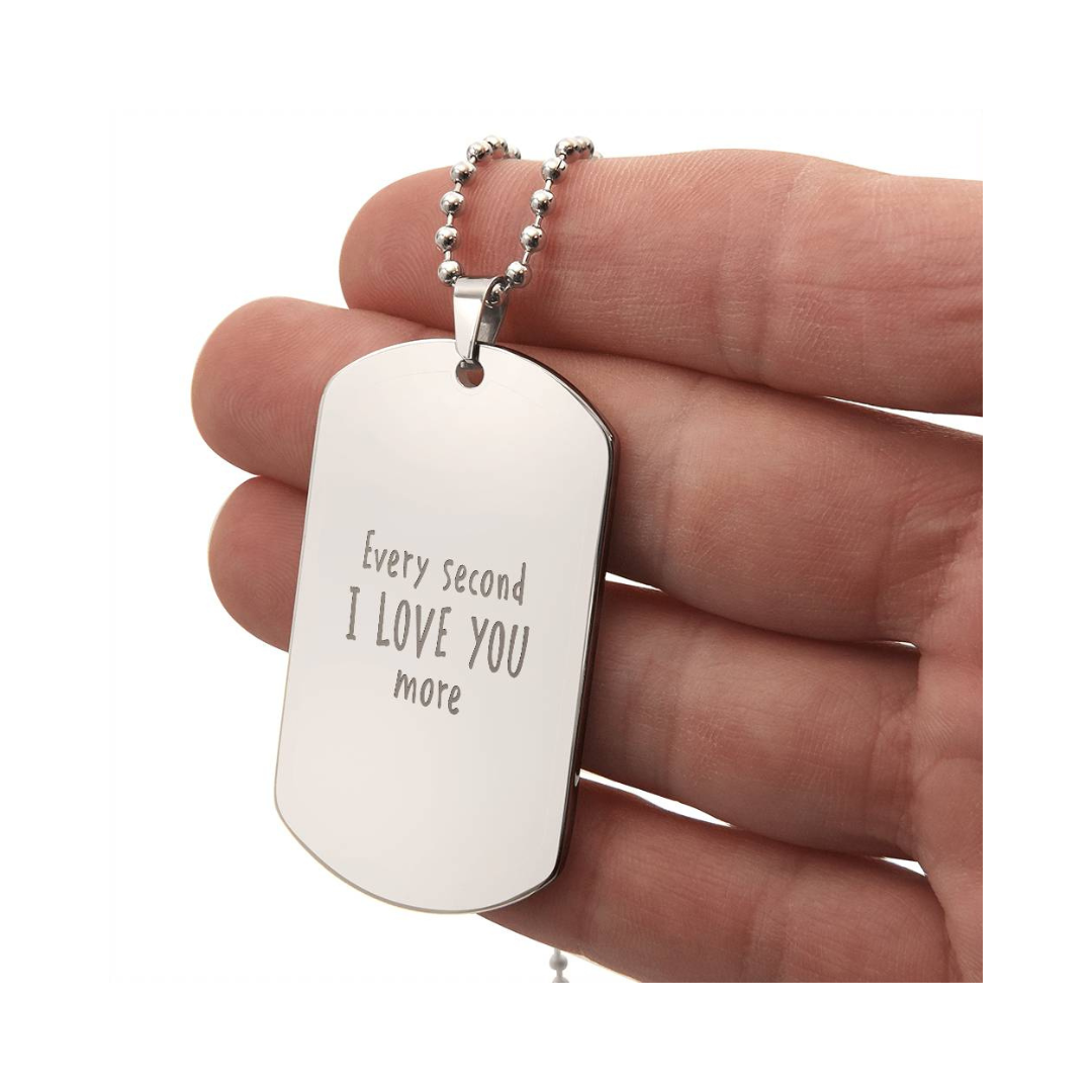 Personalized Handwritten Message Engraved Dog Tag Necklace, customized gift, gifts for him, military dog tag, personalized gift, custom necklace, fathers day gift, keepsake gift
