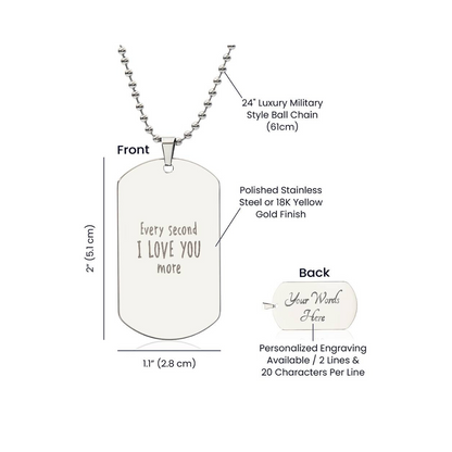 Personalized Handwritten Message Engraved Dog Tag Necklace, customized gift, gifts for him, military dog tag, personalized gift, custom necklace, fathers day gift, keepsake gift