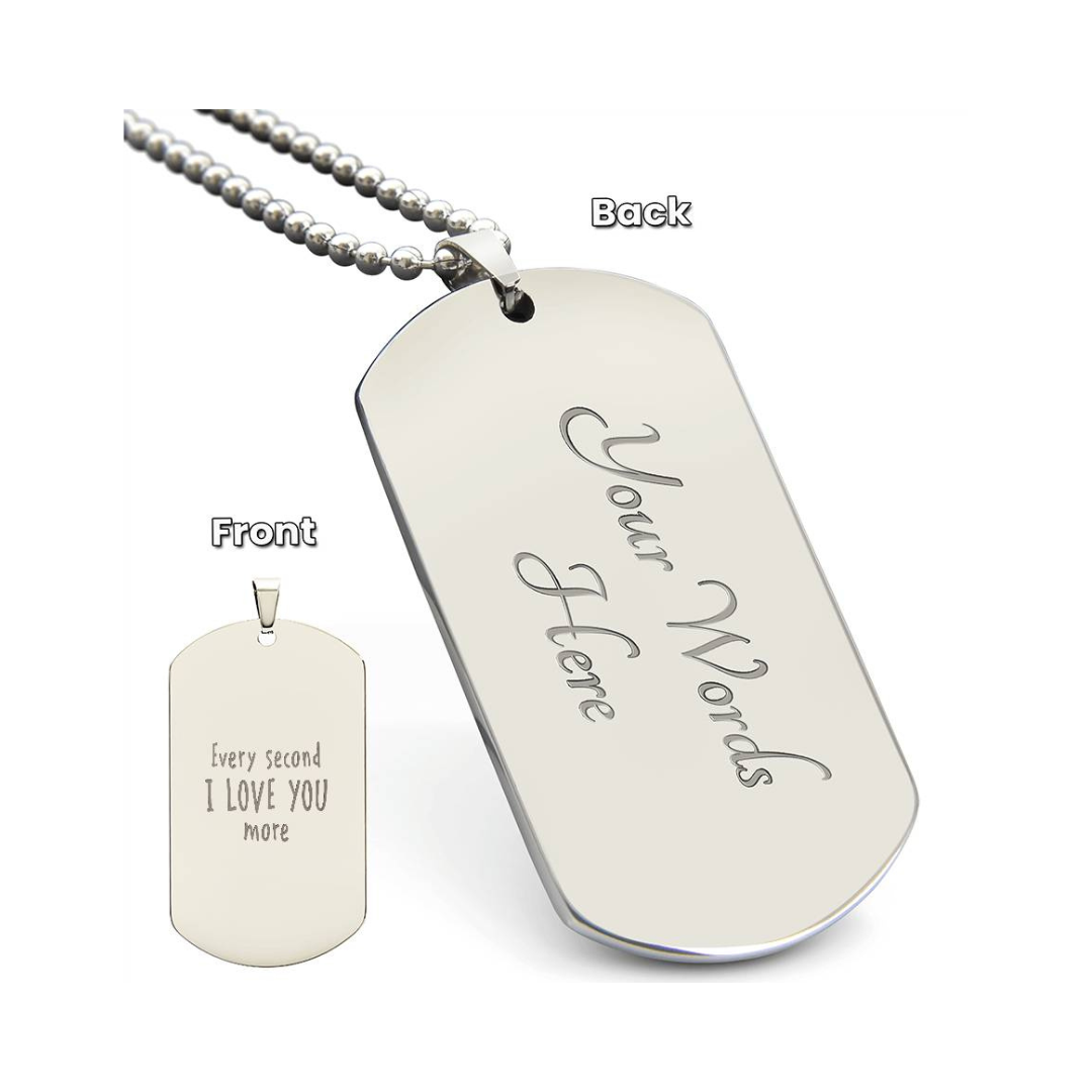 Personalized Handwritten Message Engraved Dog Tag Necklace, customized gift, gifts for him, military dog tag, personalized gift, custom necklace, fathers day gift, keepsake gift