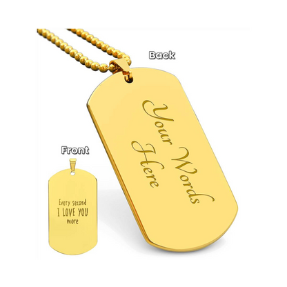 Personalized Handwritten Message Engraved Dog Tag Necklace, customized gift, gifts for him, military dog tag, personalized gift, custom necklace, fathers day gift, keepsake gift