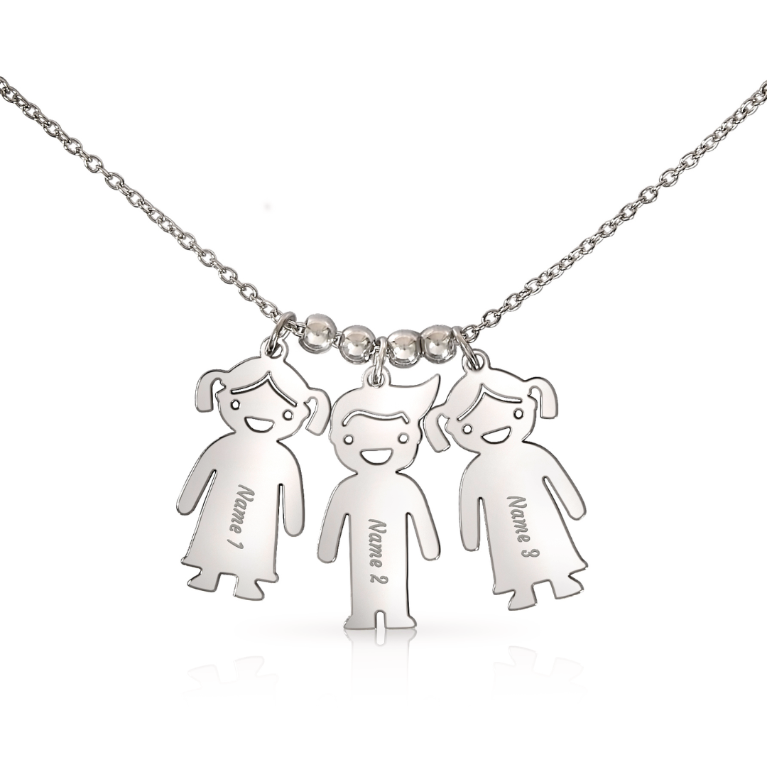 Personalized Kid Charm Necklace, Engraved Handmade Jewelry, Custom Keepsake Necklace, Boy or Girl Name Pendant, Gift for mom, Gift for her
