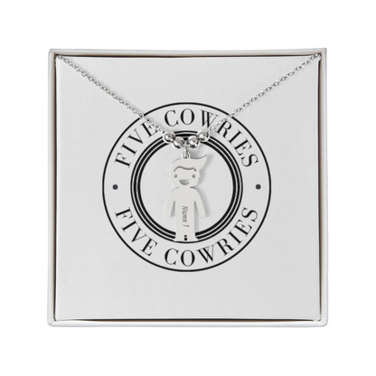 Personalized Kid Charm Necklace, Engraved Handmade Jewelry, Custom Keepsake Necklace, Boy or Girl Name Pendant, Gift for mom, Gift for her