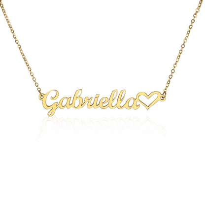 Name Necklace With Heart, Personalized Name Pendant, Love Name Necklace, Custom Name Jewelry, Mothers Day Gift, Valentine Gift for Her