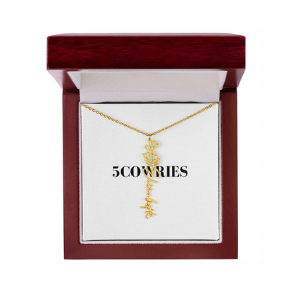 Name Necklace With Flower, Personalized Birth Flower Name Pendant, Custom Floral Name Jewelry, Mothers Day Gift, Valentine Gift for Her