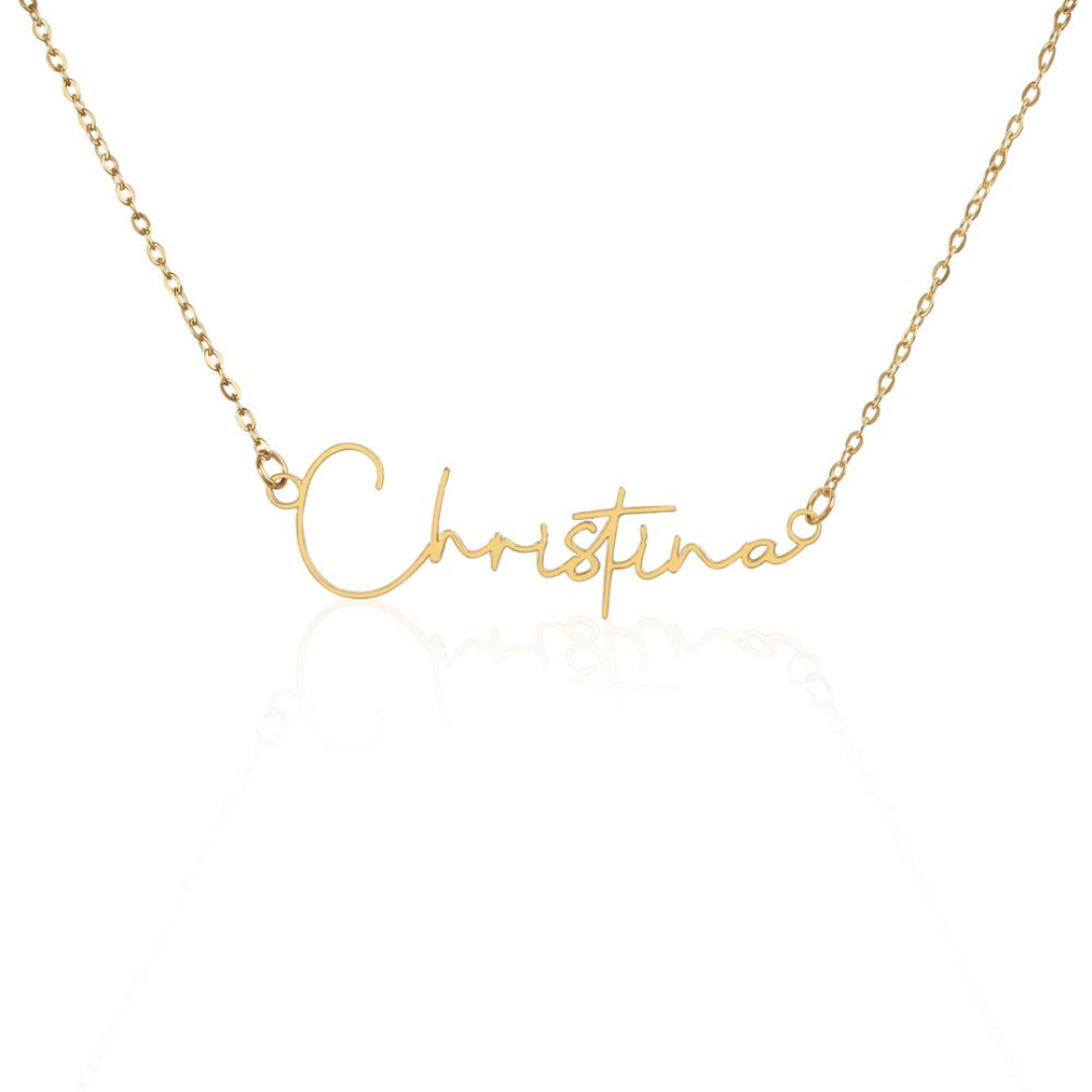 Signature Style Name Necklace, Personalized Name Jewelry, Custom Name Pendant, Mothers Day Gift, Valentine Gift for Her, Birthday Gift