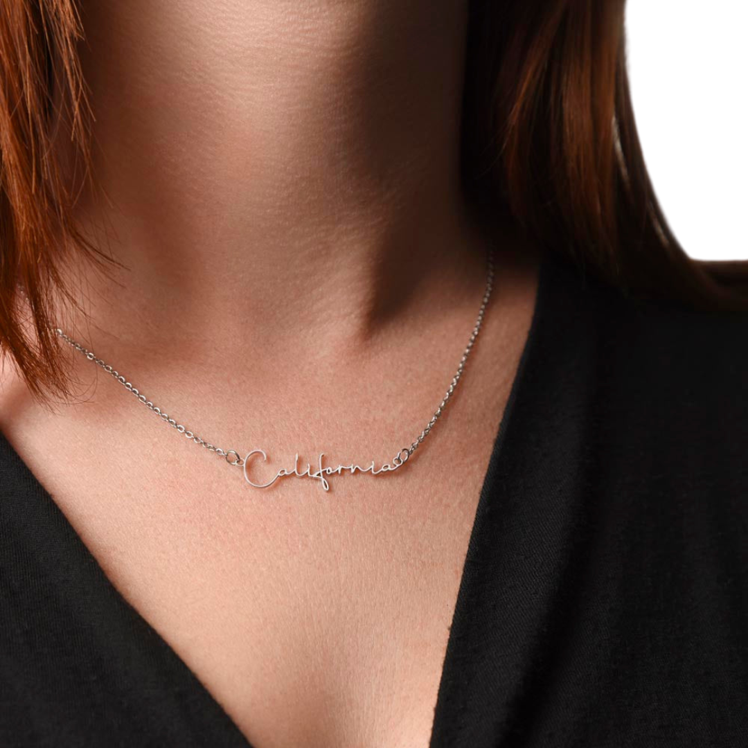 Signature Style Name Necklace, Personalized Name Jewelry, Custom Name Pendant, Mothers Day Gift, Valentine Gift for Her, Birthday Gift