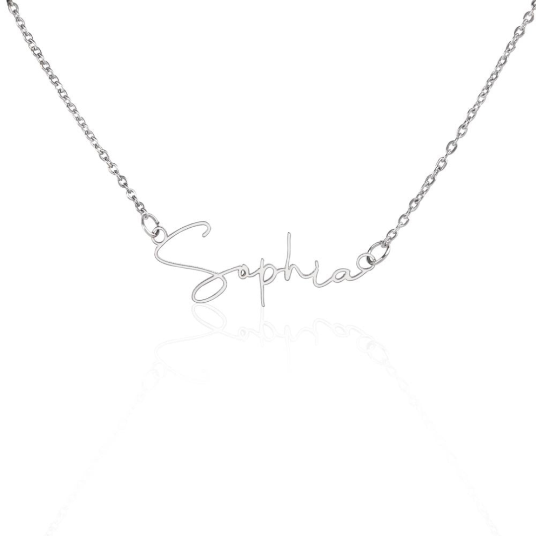 Signature Style Name Necklace, Personalized Name Jewelry, Custom Name Pendant, Mothers Day Gift, Valentine Gift for Her, Birthday Gift