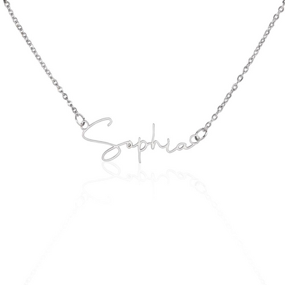Signature Style Name Necklace, Personalized Name Jewelry, Custom Name Pendant, Mothers Day Gift, Valentine Gift for Her, Birthday Gift