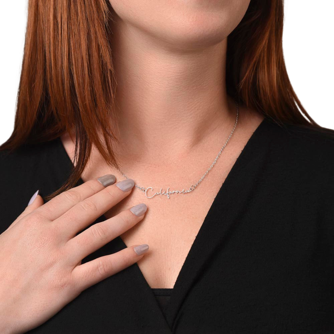 Signature Style Name Necklace, Personalized Name Jewelry, Custom Name Pendant, Mothers Day Gift, Valentine Gift for Her, Birthday Gift