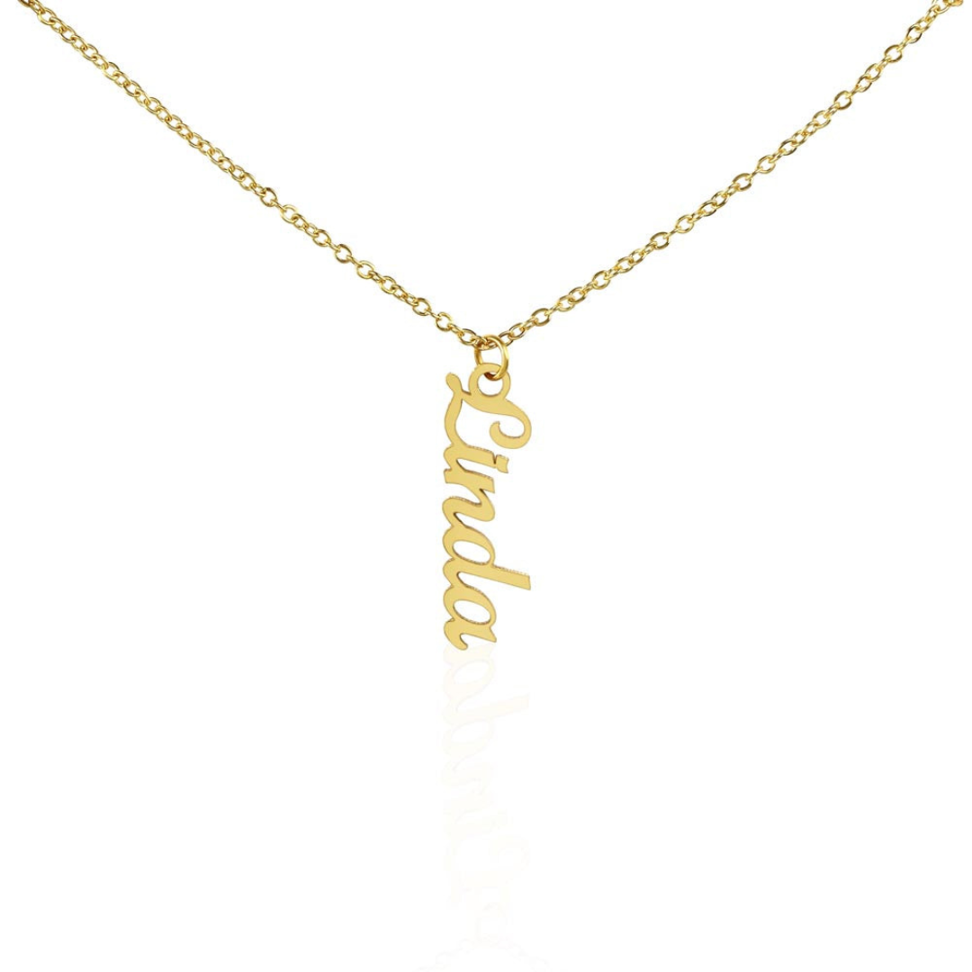 Vertical Name Necklace, Personalized Name Necklace, Custom Name Pendant Jewelry, Monogram Keepsake, Mothers Day Gift, Valentine Gift for Her