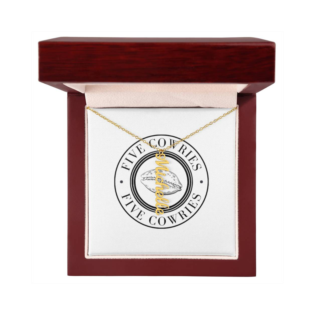 Personalized Vertical Name Necklace, Custom Name Pendant, Keepsake