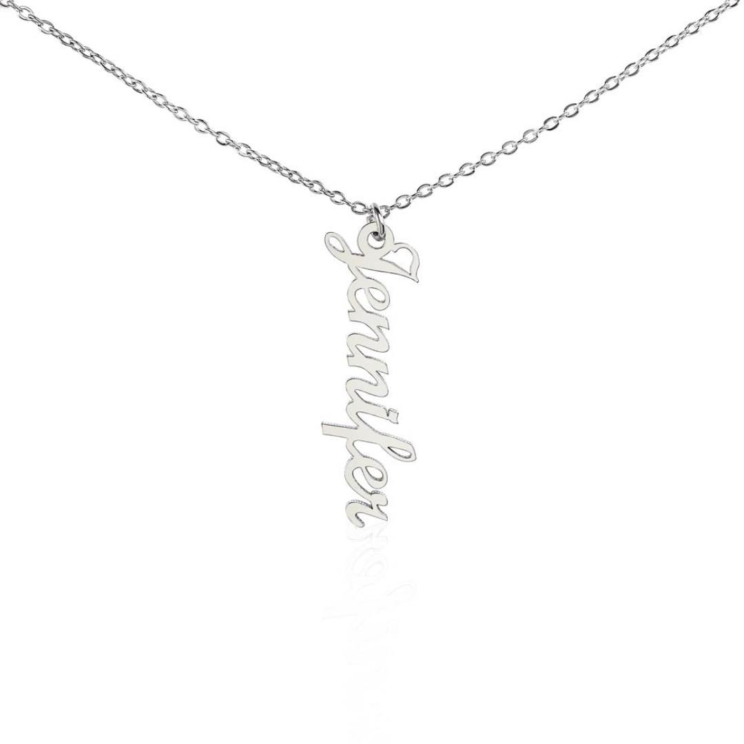 Vertical Name Necklace, Personalized Name Necklace, Custom Name Pendant Jewelry, Monogram Keepsake, Mothers Day Gift, Valentine Gift for Her