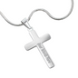 Personalized Cross Pendant With Snake Chain Necklace, Unisex Cross Stainless Steel Jewelry, Engraved Birthday Gift for him, Valentine Gift