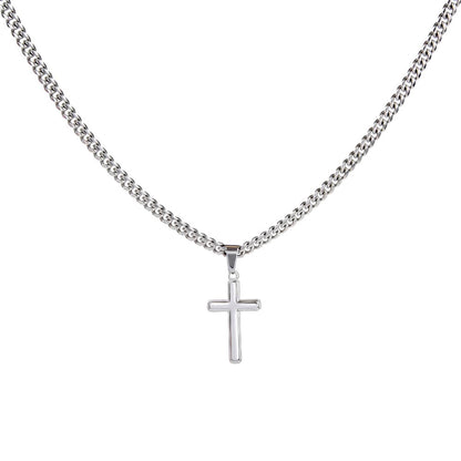 Personalized Artisan Cross Pendant With Cuban Link Chain