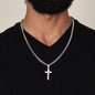 Personalized Artisan Cross Pendant With Cuban Link Chain