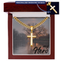 Personalized Artisan Cross Pendant With Cuban Link Chain