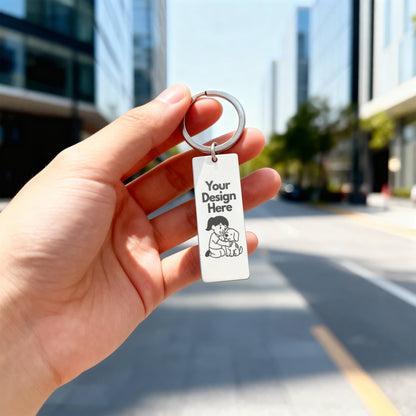 Give a gift that speaks from the heart with this Engraved Rectangle Keychain. Personalize it with a special message, date, or phrase that means the world to your loved one. Each keychain is laser-engraved with care, so your words will never fade. Every time they grab their keys, they’ll think of you.