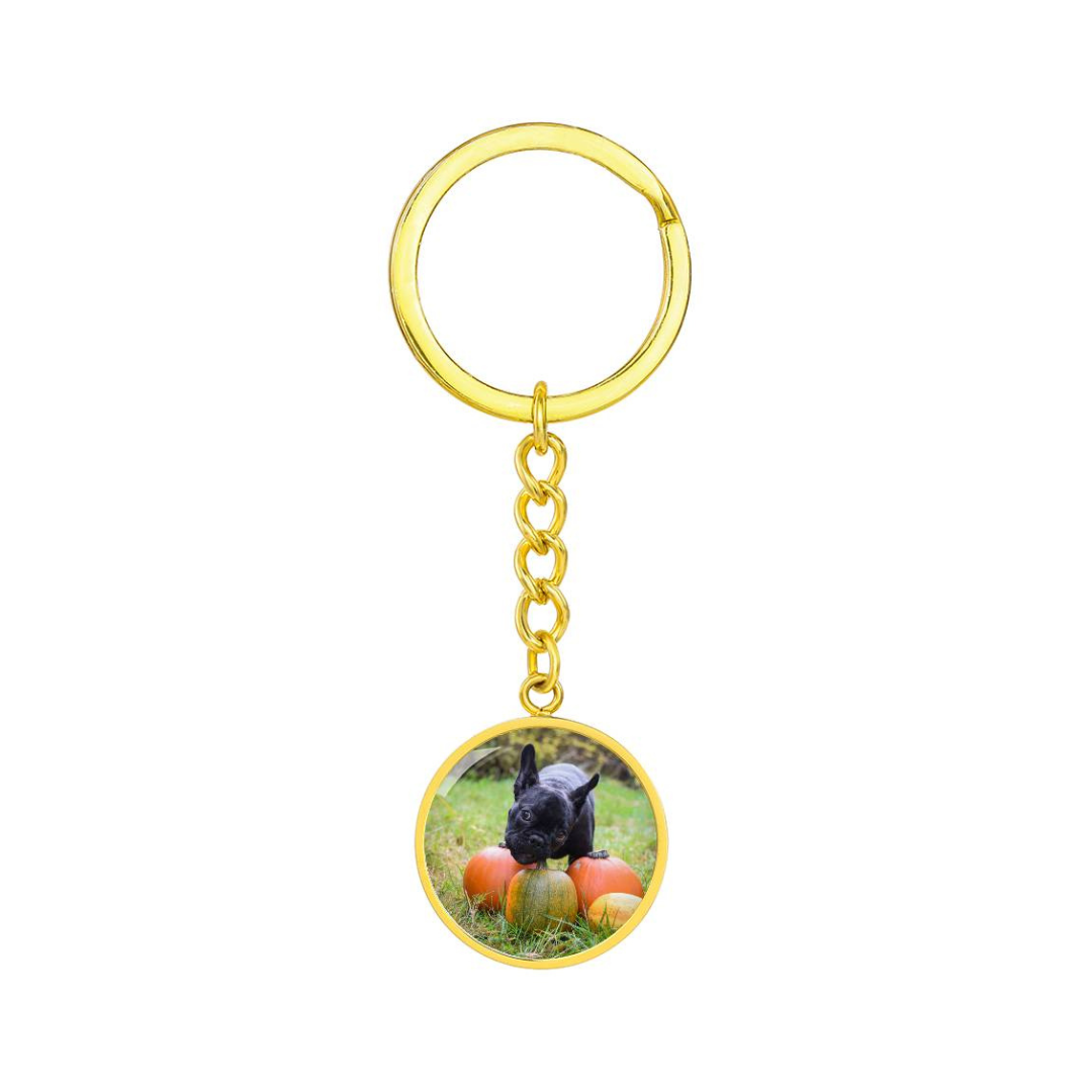 Photo Circle Keychain, Custom Photo Circle Keychain, Personalized Picture Circle Keychain, Engraved Photo Round Pendant, Custom Gift for Her