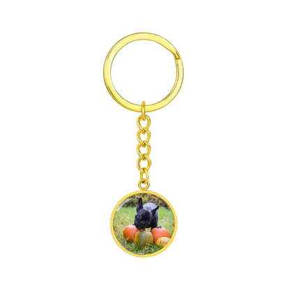 Photo Circle Keychain, Custom Photo Circle Keychain, Personalized Picture Circle Keychain, Engraved Photo Round Pendant, Custom Gift for Her