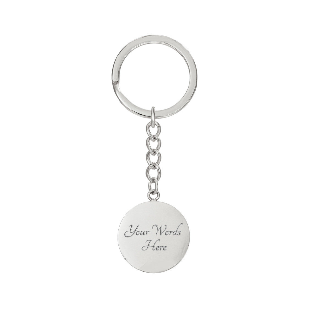 Photo Circle Keychain, Custom Photo Circle Keychain, Personalized Picture Circle Keychain, Engraved Photo Round Pendant, Custom Gift for Her