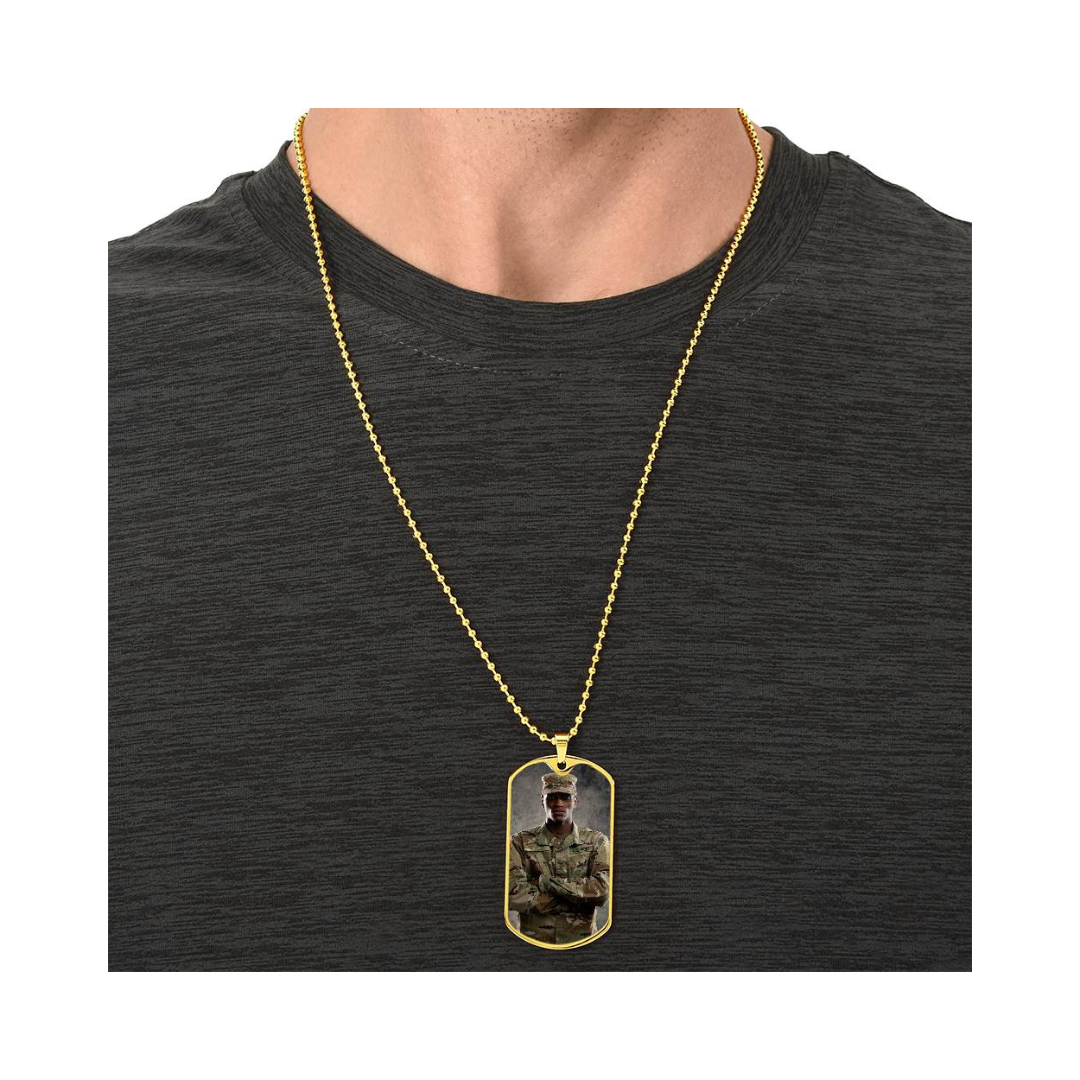 Photo Dog Tag Necklace, Custom Picture Dog Tag Necklace, Military Dog tag, Men Engraved Necklace, Graphic Dog tag, Personalized Gift for him