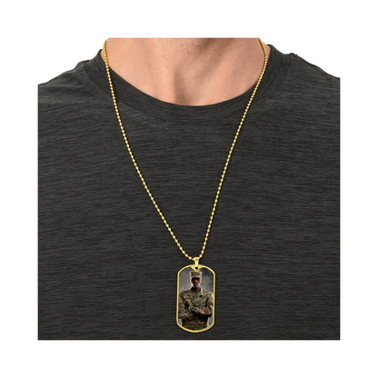 Photo Dog Tag Necklace, Custom Picture Dog Tag Necklace, Military Dog tag, Men Engraved Necklace, Graphic Dog tag, Personalized Gift for him