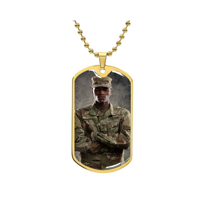 Photo Dog Tag Necklace, Custom Picture Dog Tag Necklace, Military Dog tag, Men Engraved Necklace, Graphic Dog tag, Personalized Gift for him