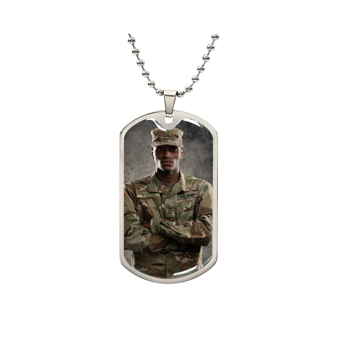 Photo Dog Tag Necklace, Custom Picture Dog Tag Necklace, Military Dog tag, Men Engraved Necklace, Graphic Dog tag, Personalized Gift for him