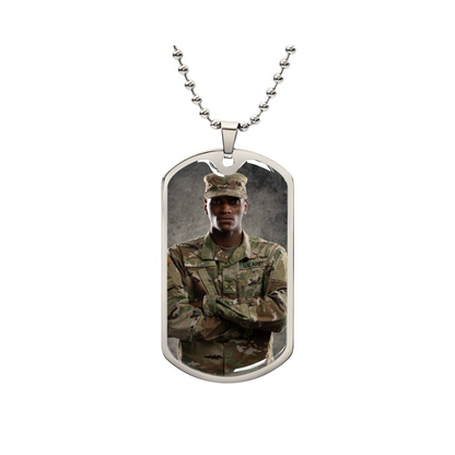 Photo Dog Tag Necklace, Custom Picture Dog Tag Necklace, Military Dog tag, Men Engraved Necklace, Graphic Dog tag, Personalized Gift for him