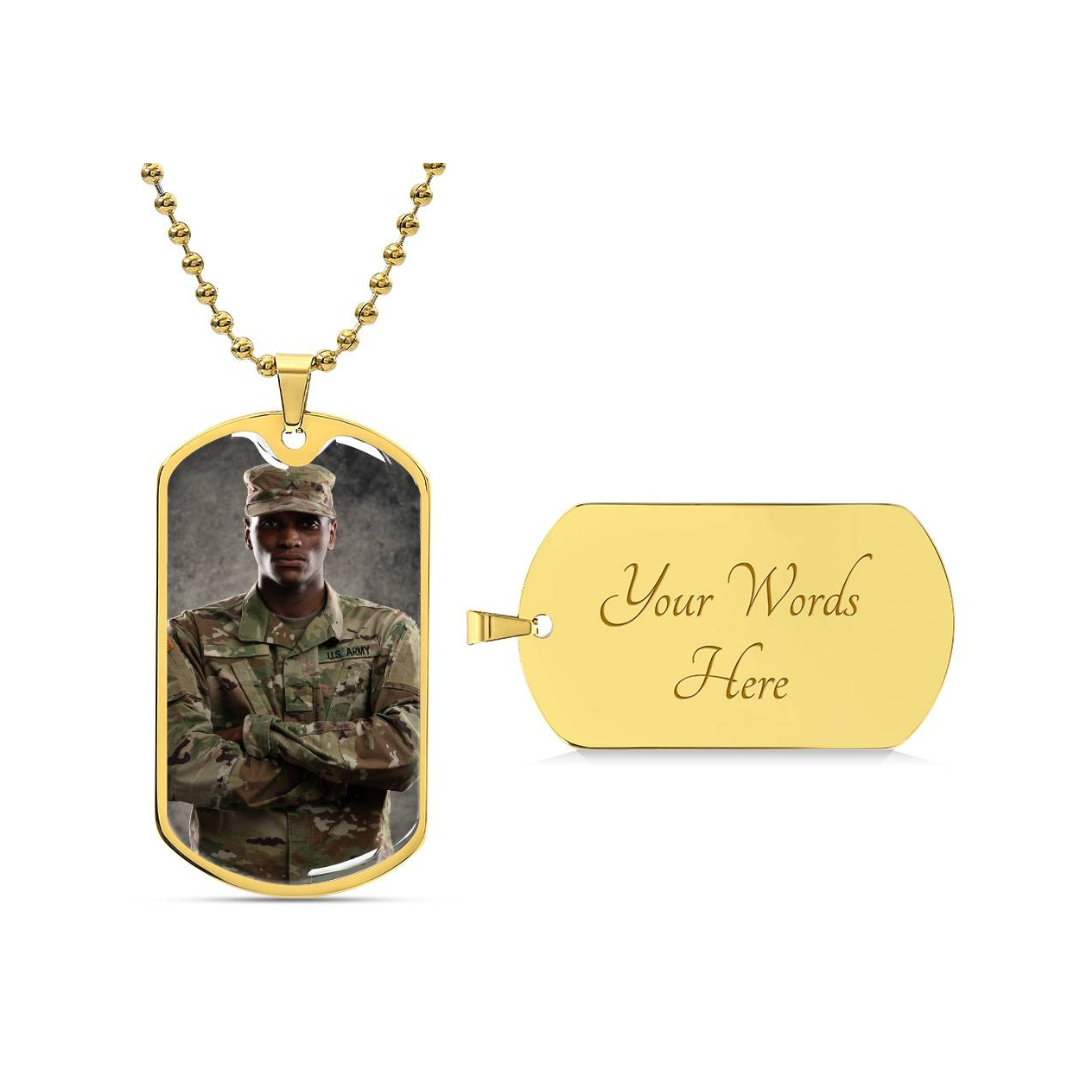 Photo Dog Tag Necklace, Custom Picture Dog Tag Necklace, Military Dog tag, Men Engraved Necklace, Graphic Dog tag, Personalized Gift for him