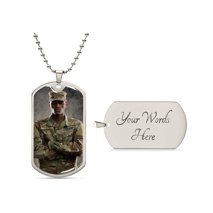 Photo Dog Tag Necklace, Custom Picture Dog Tag Necklace, Military Dog tag, Men Engraved Necklace, Graphic Dog tag, Personalized Gift for him