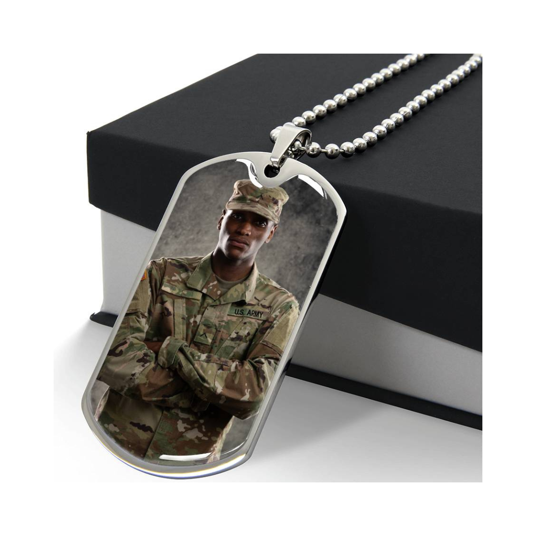 Photo Dog Tag Necklace, Custom Picture Dog Tag Necklace, Military Dog tag, Men Engraved Necklace, Graphic Dog tag, Personalized Gift for him
