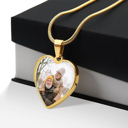 Photo Heart Necklace, Custom Picture Heart Necklace, Photo Pendant, Women Engraved Necklace, Custom Heart Pendant, Personalized gift for her, Keepsake Necklace Jewelry