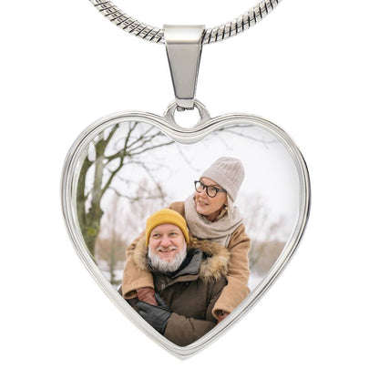 Photo Heart Necklace, Custom Picture Heart Necklace, Photo Pendant, Women Engraved Necklace, Custom Heart Pendant, Personalized gift for her, Keepsake Necklace Jewelry
