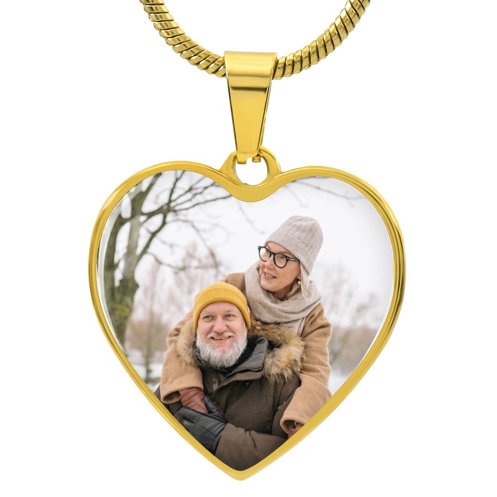 Photo Heart Necklace, Custom Picture Heart Necklace, Photo Pendant, Women Engraved Necklace, Custom Heart Pendant, Personalized gift for her, Keepsake Necklace Jewelry