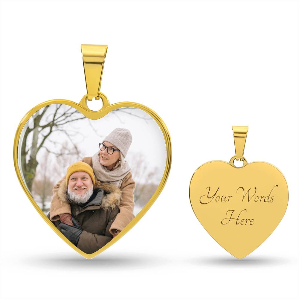 Photo Heart Necklace, Custom Picture Heart Necklace, Photo Pendant, Women Engraved Necklace, Custom Heart Pendant, Personalized gift for her, Keepsake Necklace Jewelry