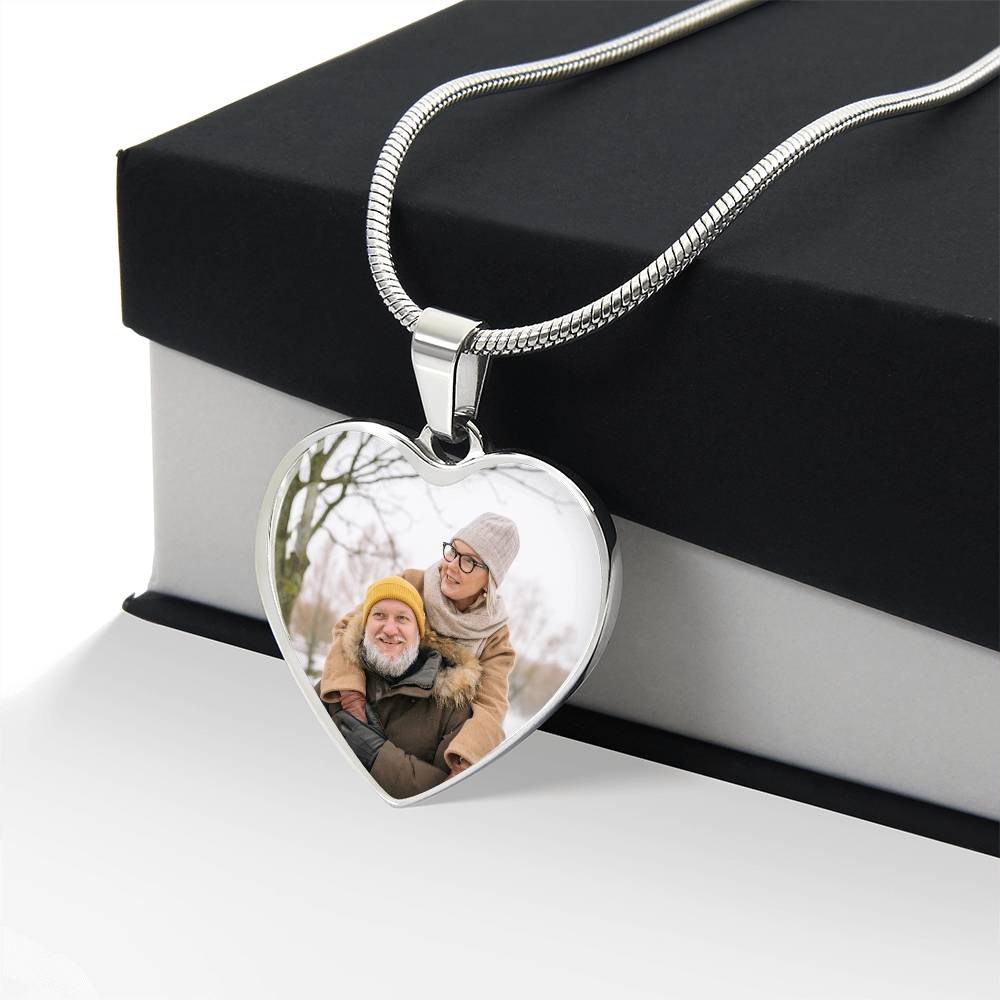 Photo Heart Necklace, Custom Picture Heart Necklace, Photo Pendant, Women Engraved Necklace, Custom Heart Pendant, Personalized gift for her, Keepsake Necklace Jewelry