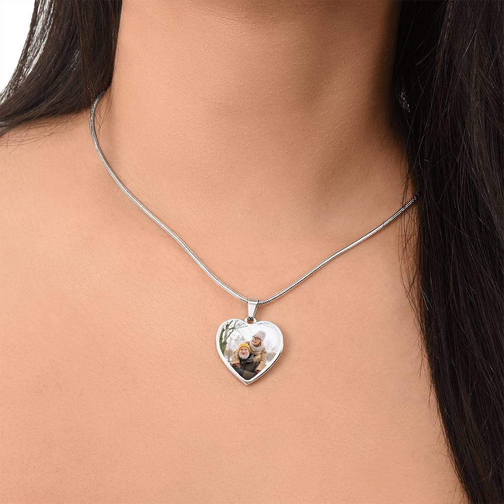 Photo Heart Necklace, Custom Picture Heart Necklace, Photo Pendant, Women Engraved Necklace, Custom Heart Pendant, Personalized gift for her, Keepsake Necklace Jewelry