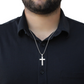 Personalized Cross Pendant With Ball Chain Necklace, Unisex Cross Stainless Steel Jewelry, Engraved Birthday Gift for him, Valentine Gift
