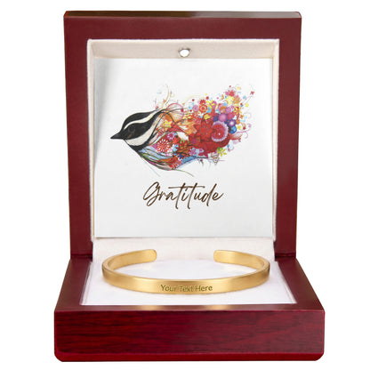 Sleek, modern, and effortlessly sophisticated. The Custom Engraved Cuff Bracelet is a timeless way to keep your most cherished memories, names, or meaningful dates close at hand.