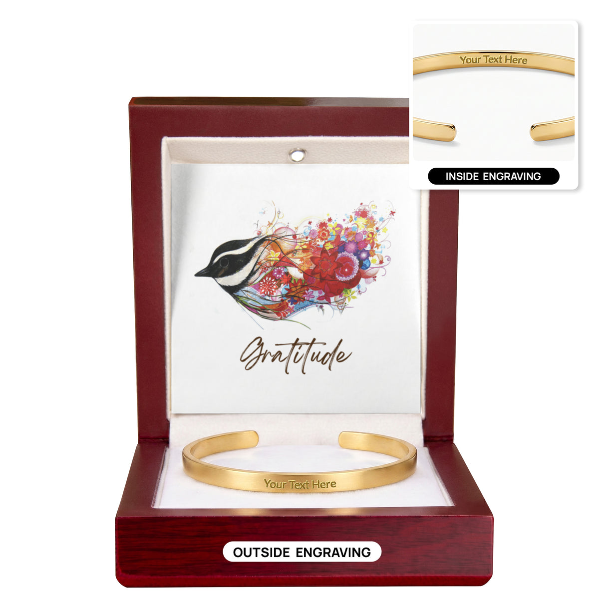Sleek, modern, and effortlessly sophisticated. The Custom Engraved Cuff Bracelet is a timeless way to keep your most cherished memories, names, or meaningful dates close at hand.