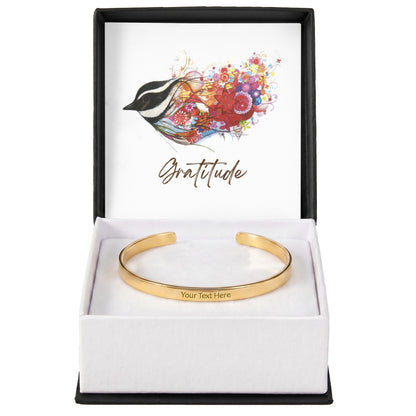 Sleek, modern, and effortlessly sophisticated. The Custom Engraved Cuff Bracelet is a timeless way to keep your most cherished memories, names, or meaningful dates close at hand.