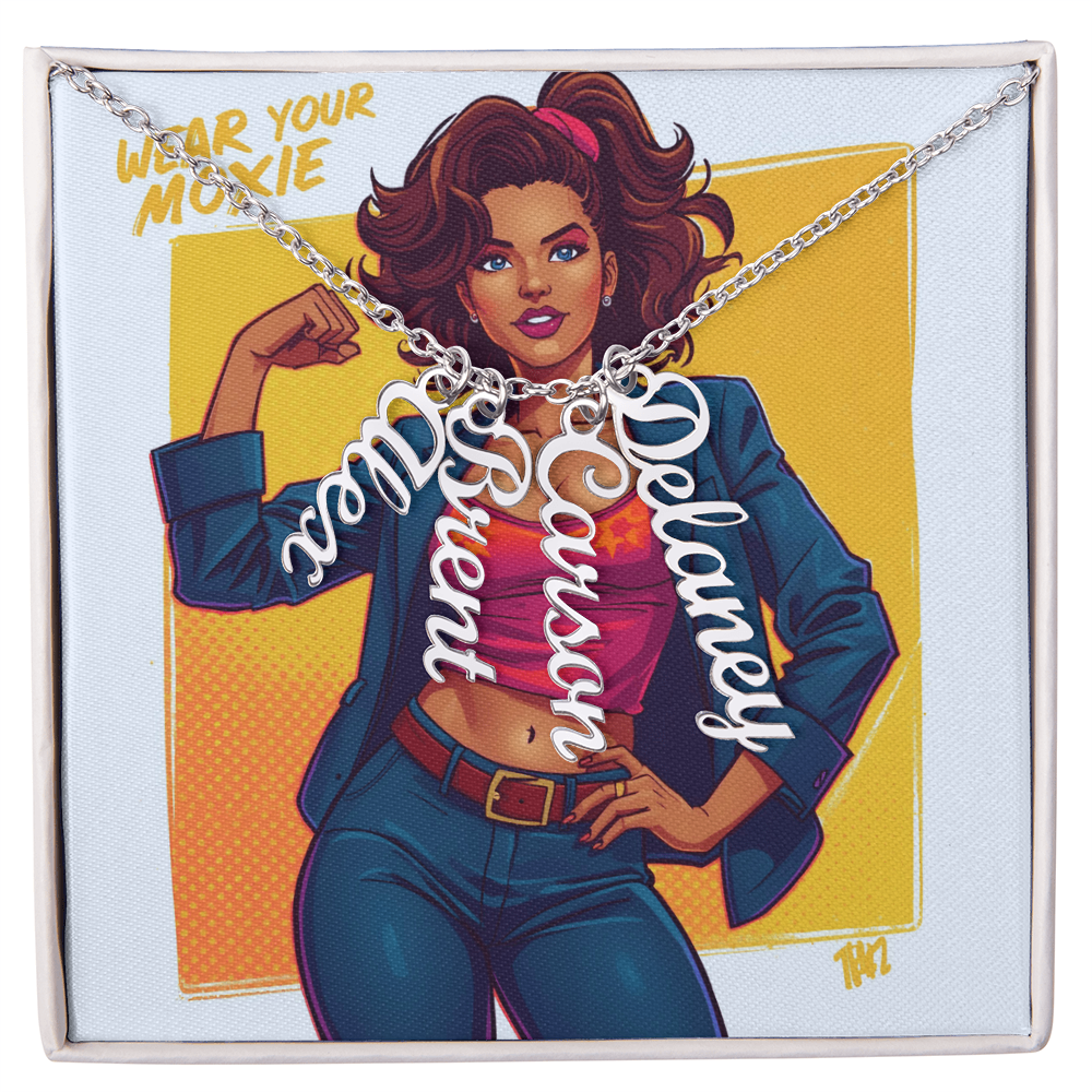 Give your special someone a custom vertical necklace made just for them! Our Personalized Vertical Name Necklace is the perfect gift for your loved ones and will become a versatile accessory for any occasion. From a heart-warming holiday present, anniversary or birthday gift, or just because, this unique necklace adds a trendy touch to any outfit.