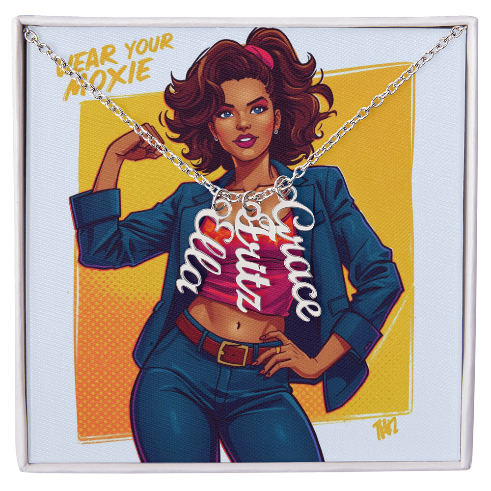 Give your special someone a custom vertical necklace made just for them! Our Personalized Vertical Name Necklace is the perfect gift for your loved ones and will become a versatile accessory for any occasion. From a heart-warming holiday present, anniversary or birthday gift, or just because, this unique necklace adds a trendy touch to any outfit.