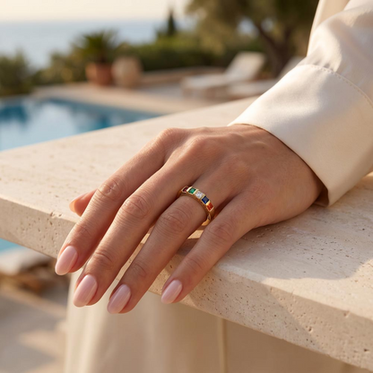 Celebrate the people who mean the most with a piece that's as unique as your story. Our Women's Stackable Birthstone Ring is a timeless keepsake designed to showcase the ones you hold close to your heart. Customize your ring with up to six sparkling birthstones, each representing a loved one, special memory, or meaningful milestone.