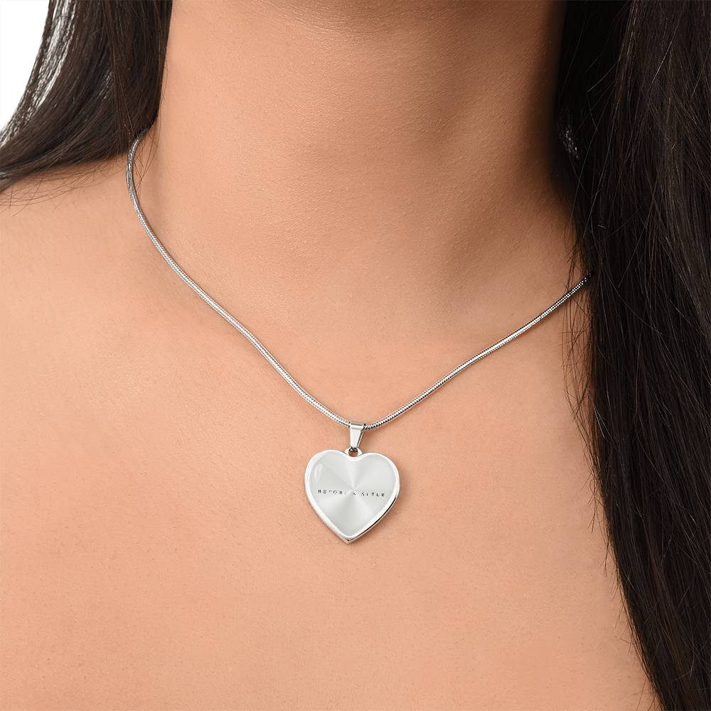 Graphic Heart Pendant + Necklace - Before & After