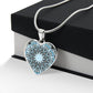 Graphic Heart Pendant + Necklace - Abstract Mandala