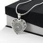 Graphic Heart Pendant + Necklace - Black Geometric Mandala
