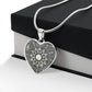 Graphic Heart Pendant + Necklace - Abstract Mandala